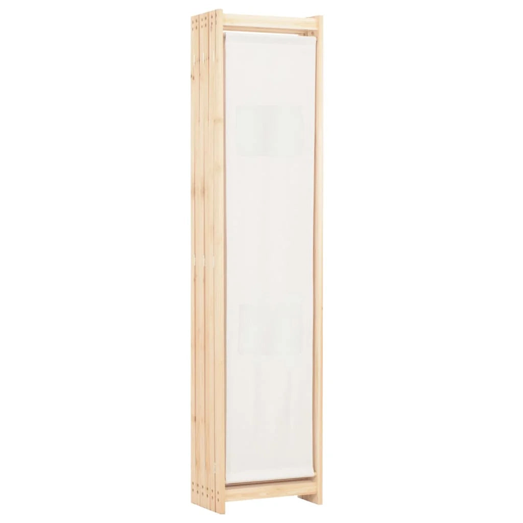 Paravento divisorio divisorio mobile decorativo 6 pannelli crema 240 x 170 x 4 cm tessuto 0802082
