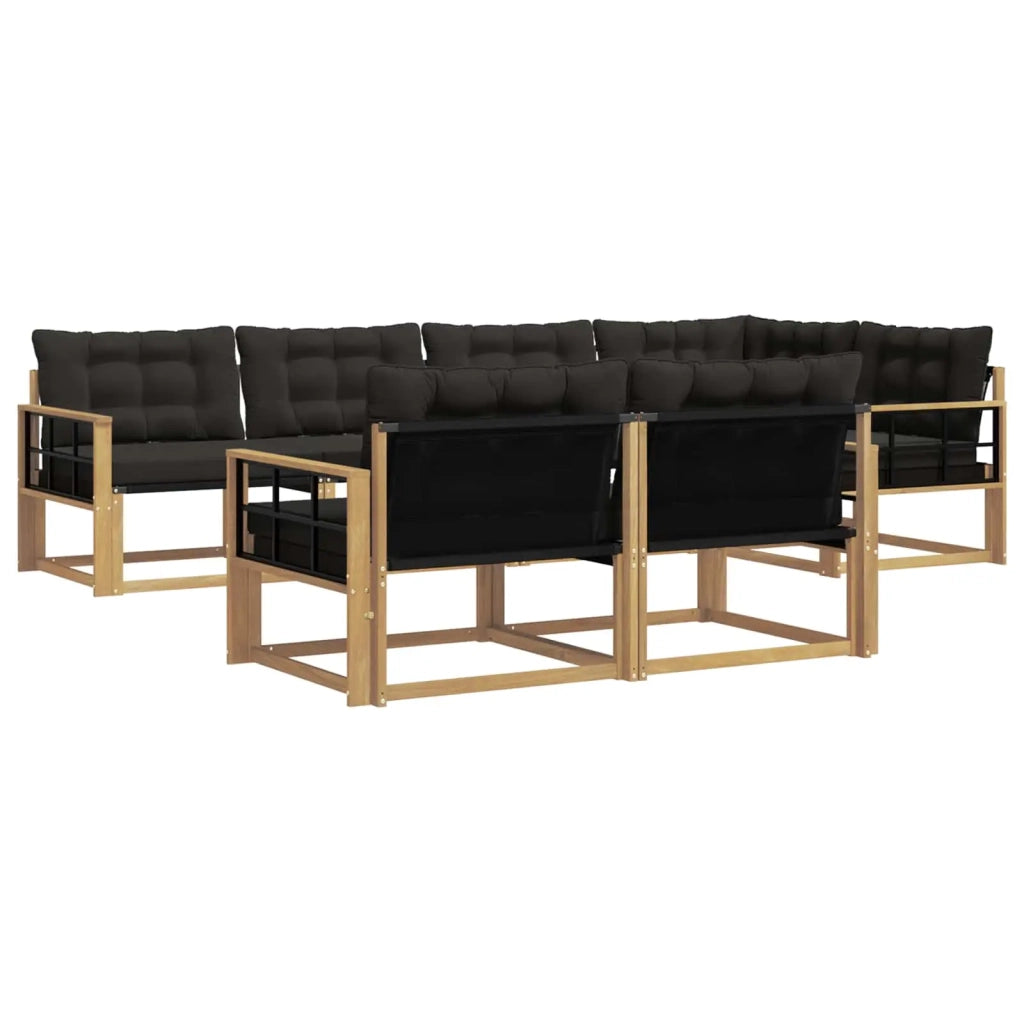 Set di divani da esterno 7 pz Bianco e Nero 3388786