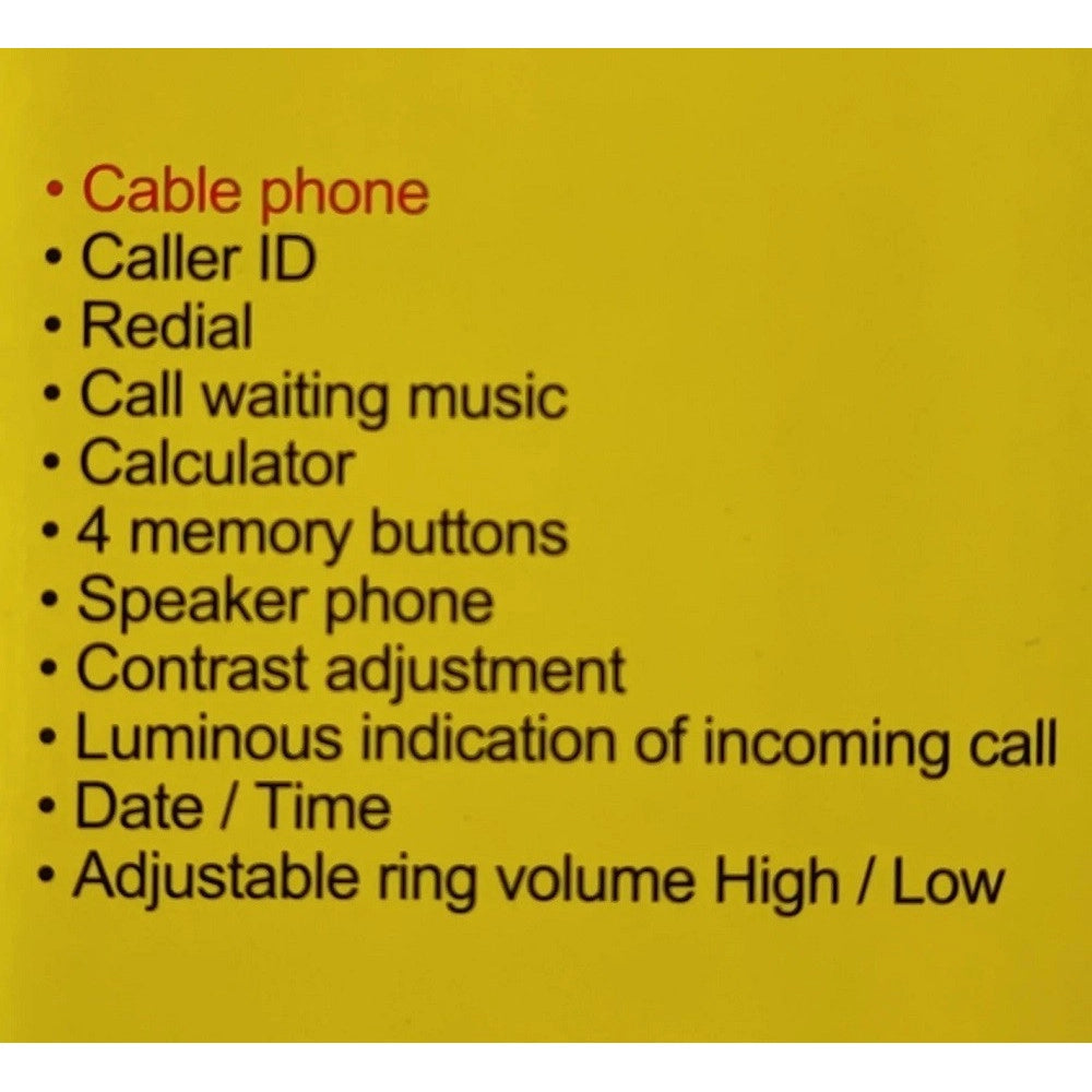 Trade Shop - Telefono Fisso Con Cavo Da Scrivania Funzione Di Richiamata Ufficio Casa Q-dh389 -