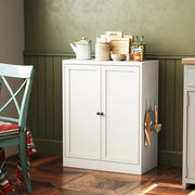 Mobile contenitore con 2 ripiani regolabili e ganci, per cucina e bagno, in metallo bianco, 88 × 70 × 35 cm