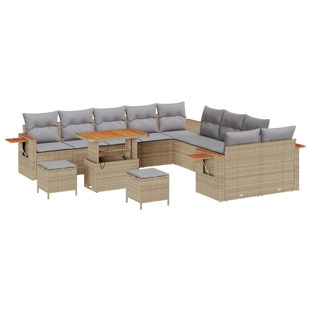 Set Divano da Giardino 13 pcs Beige polyrattan 3363107