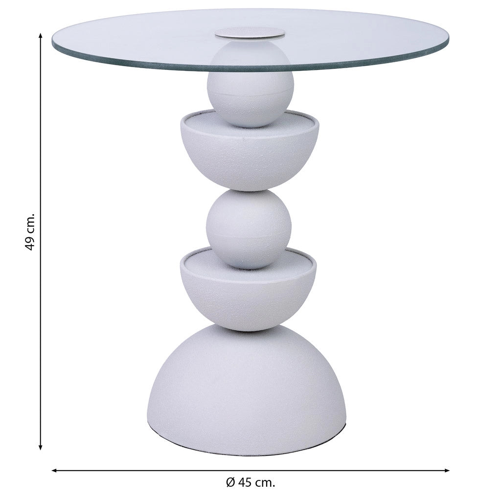 Tavolino in vetro e metallo 45x45x49h cm