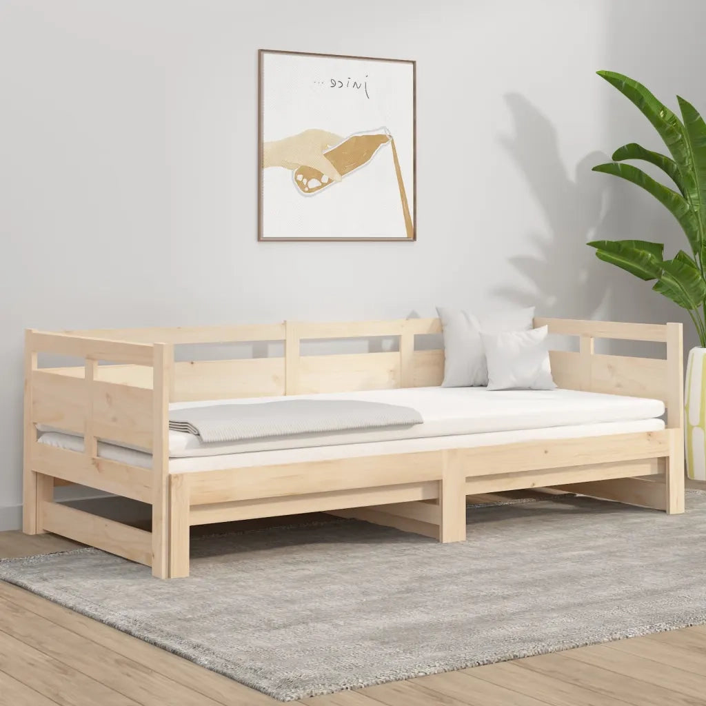 Dormeuse Estraibile in Legno Massello di Pino 2x(90x190) cm 820322