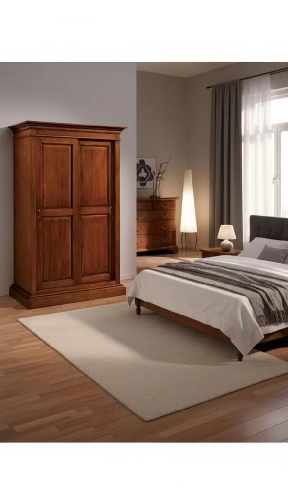 Armadio arte povera in legno 2 ante scorrevoli 128x67x200 - Mobili 2G