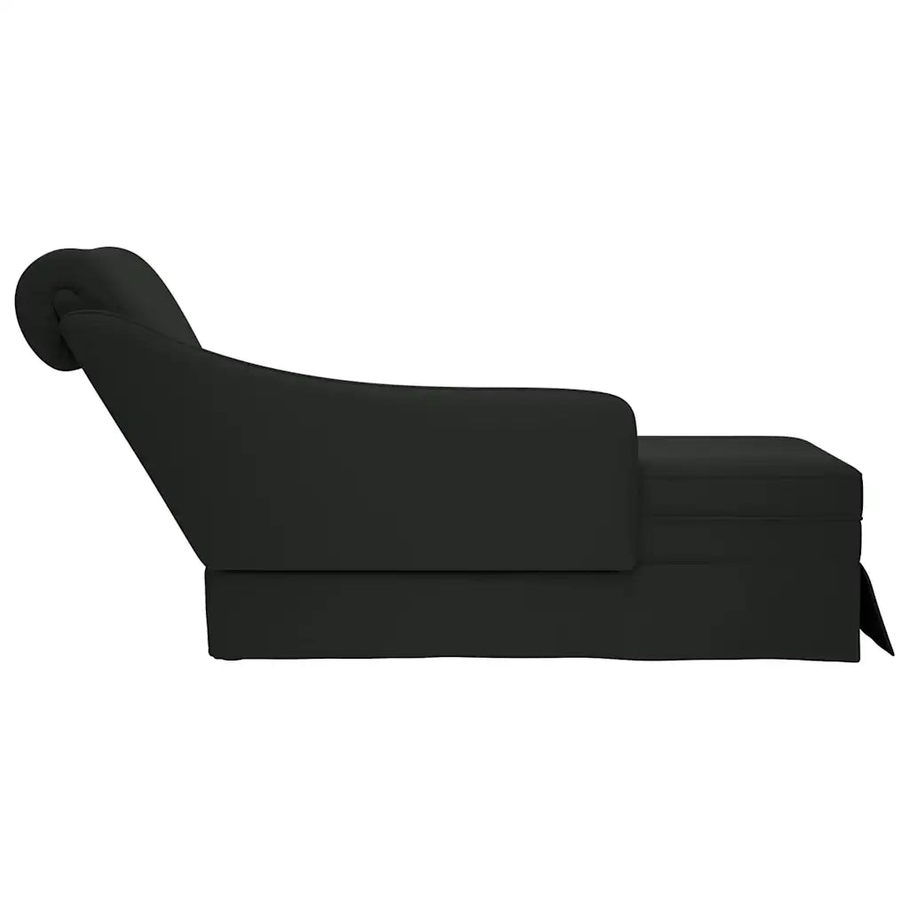 Sdraio con Capezzale e Bracciolo Destro in Velluto Nero CFW8378591