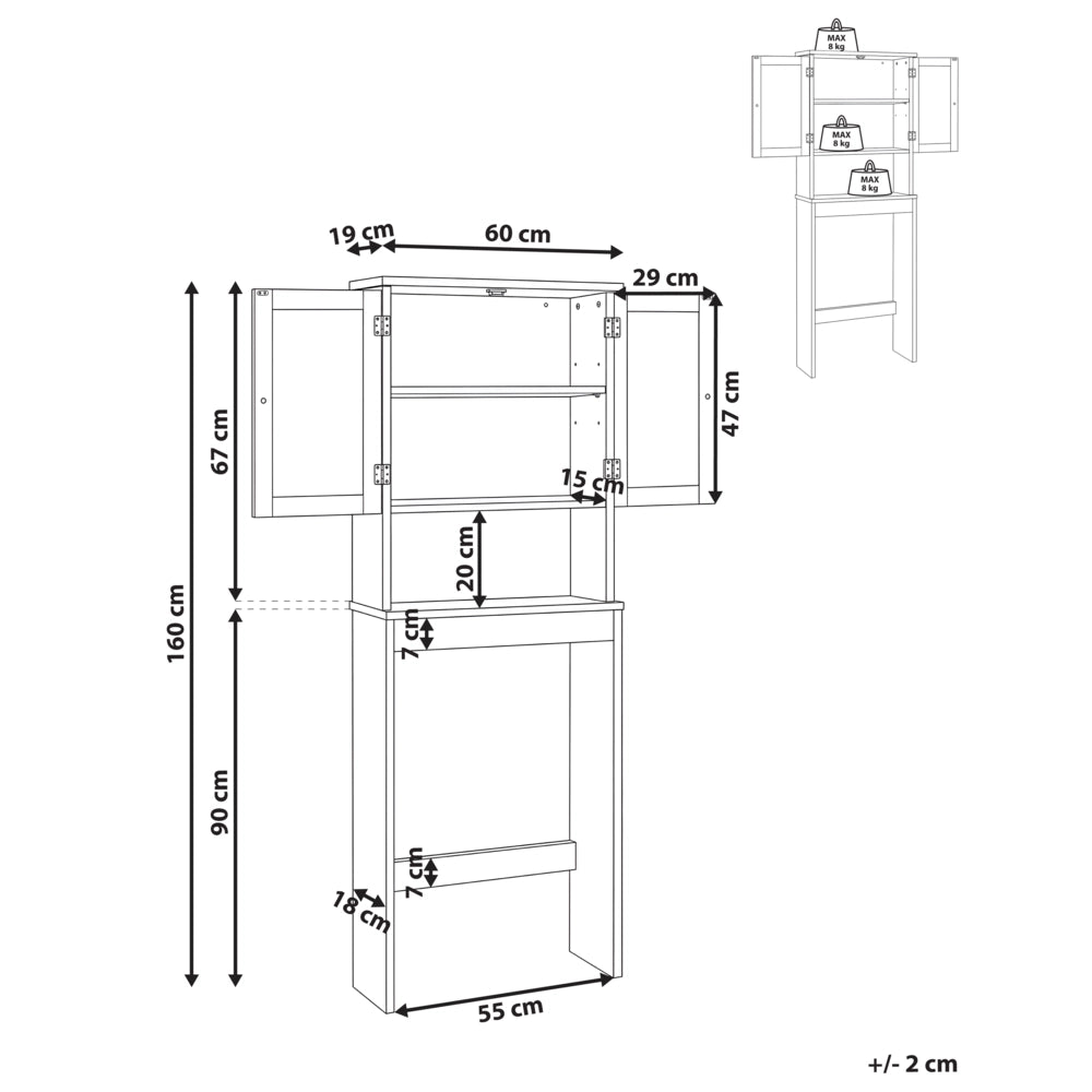 Mobile da bagno in MDF grigio con ripiani, stile tradizionale
