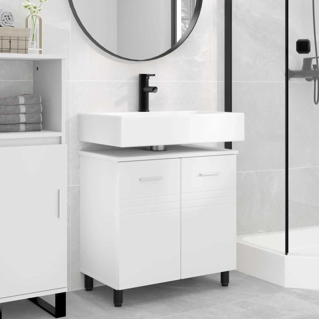 Mobiletto da bagno Bianco 60 x 35 x 60 cm Legno ingegnerizzato 889405
