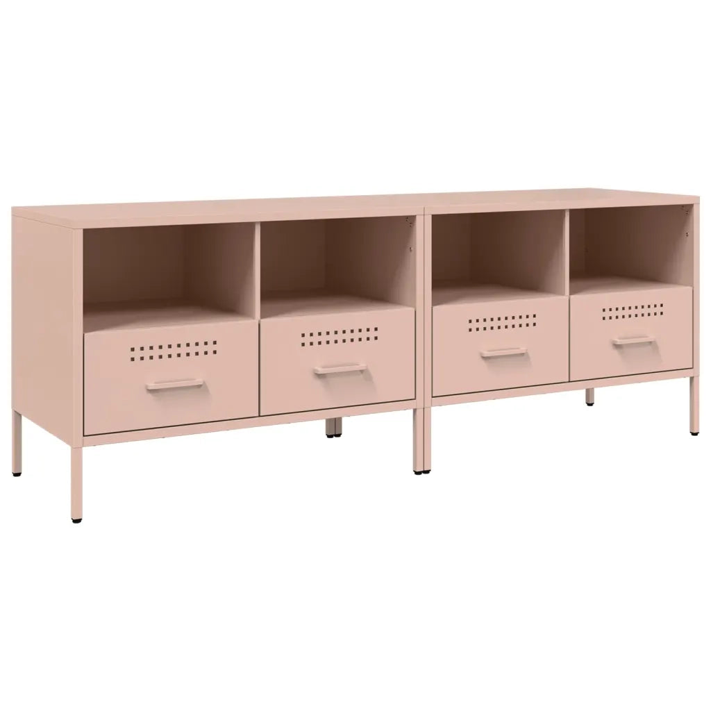 Mobili TV 2pz Rosa 68x39x50,5 cm in Acciaio 843045