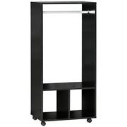 Armadio con appendiabiti e ripiani ¨C Zephmum ¨C Nero 60x40x128 cm