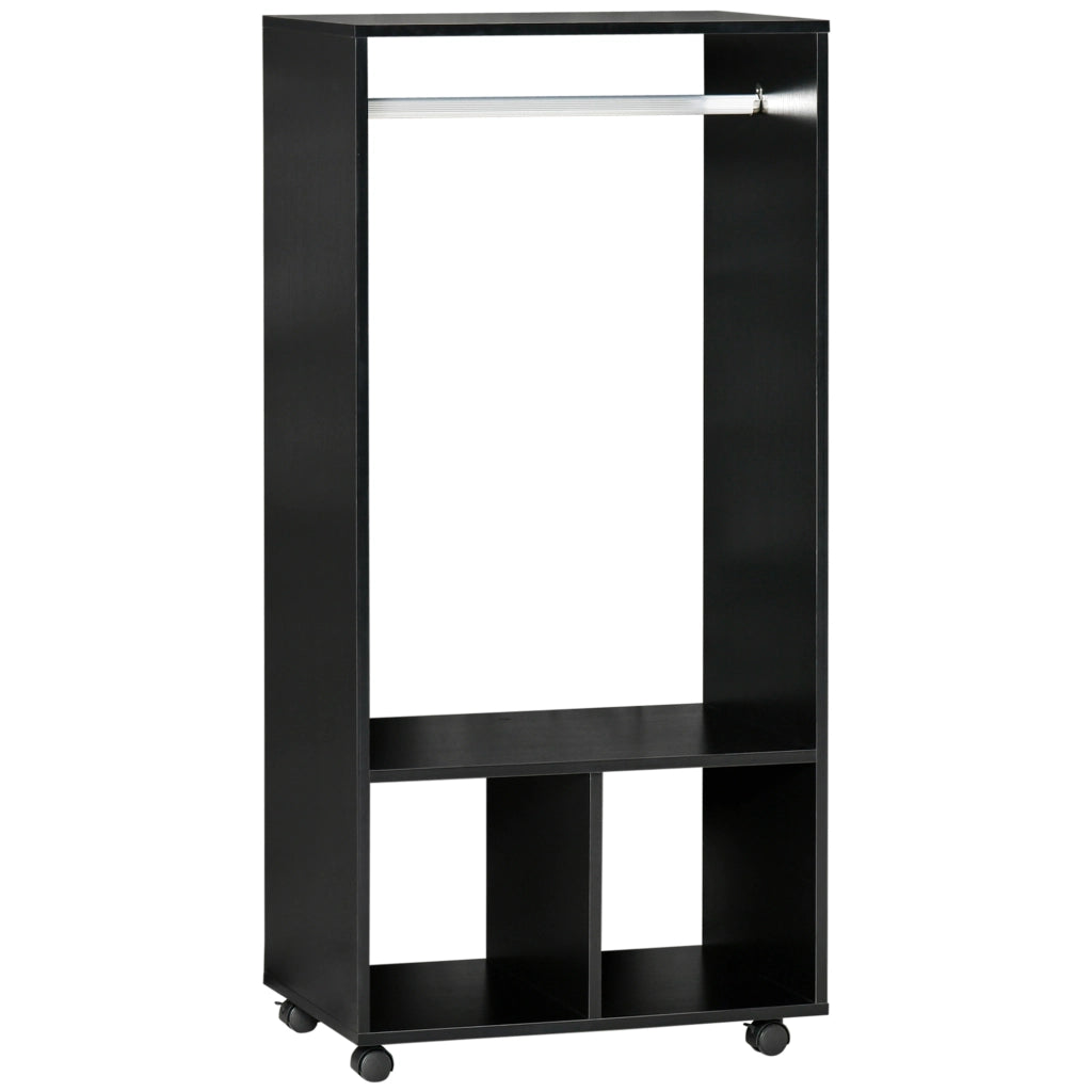 Armadio con appendiabiti e ripiani ¨C Zephmum ¨C Nero 60x40x128 cm