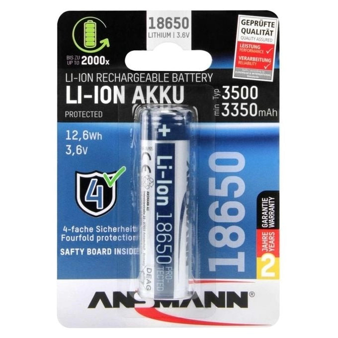 Ansmann 1307-0001 batteria per uso domestico Batteria ricaricabile 18650 Ioni di Litio
