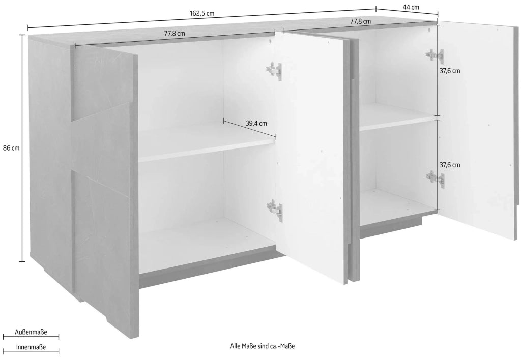 Mobile PING L 162.4 x H 86 x P 44.2 cm bianco lucido