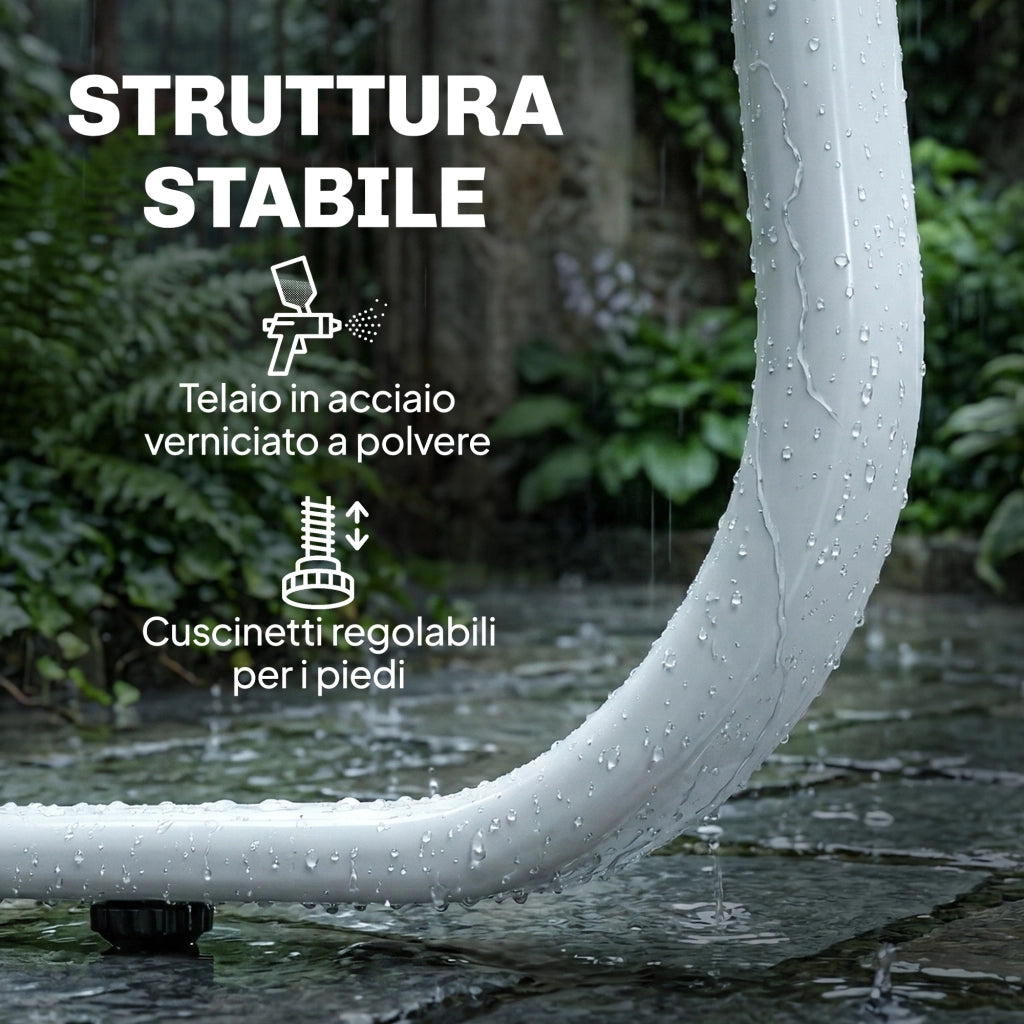 Set 4 Pezzi da Giardino con Divano 2 Poltrone e Tavolino in Texteline Cachi e Bianco