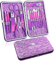 Kit per manicure - 16 pezzi Impostazione per taglio unghie professionale per donne (blu)