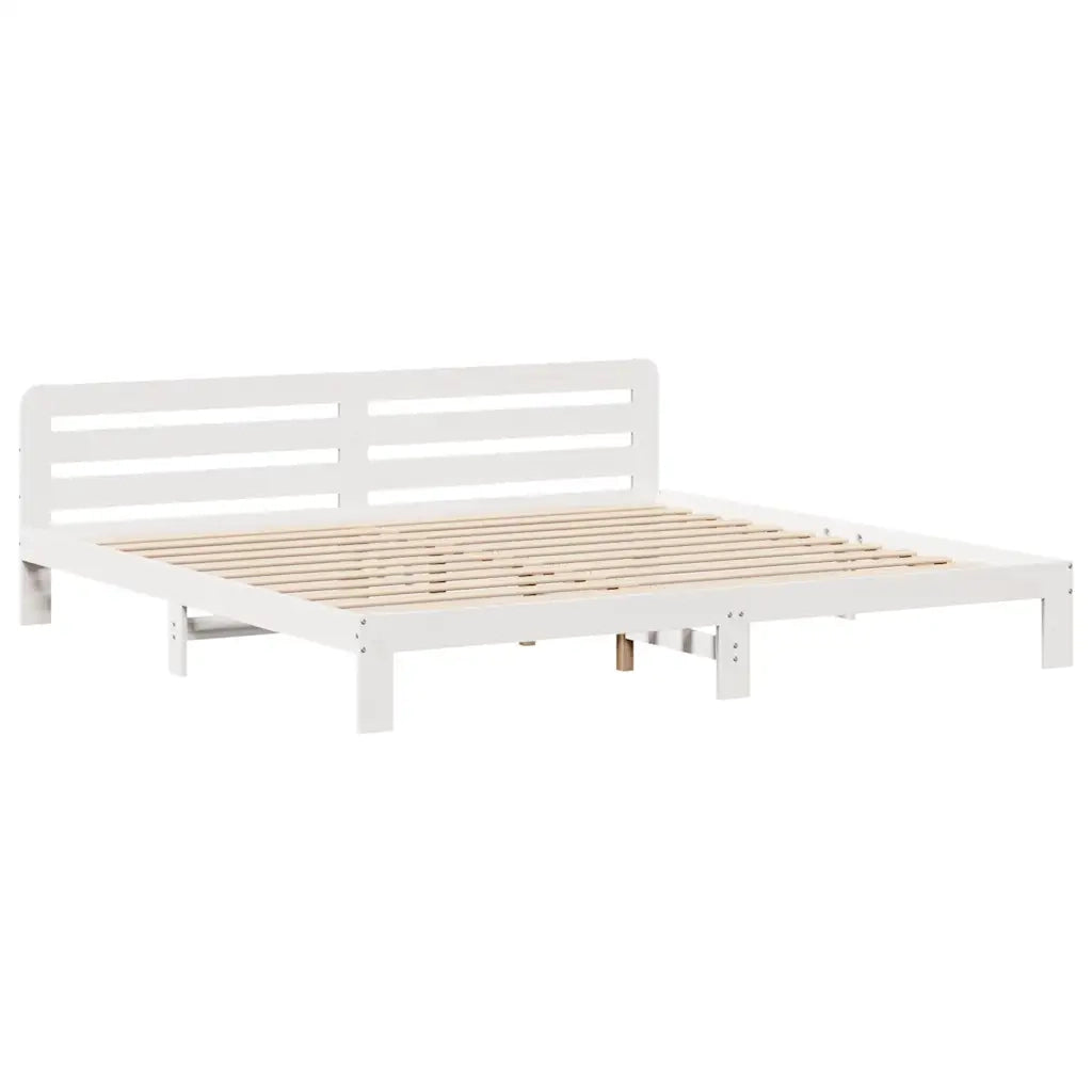 Giroletto senza Materasso Bianco 200x200 cm Legno Massello Pino 3309858