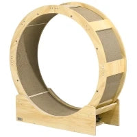 Ruota da Corsa per Gatti da Interno Tapis Roulant con Freno Cuscini Graffiante Diametro 91 cm Naturale