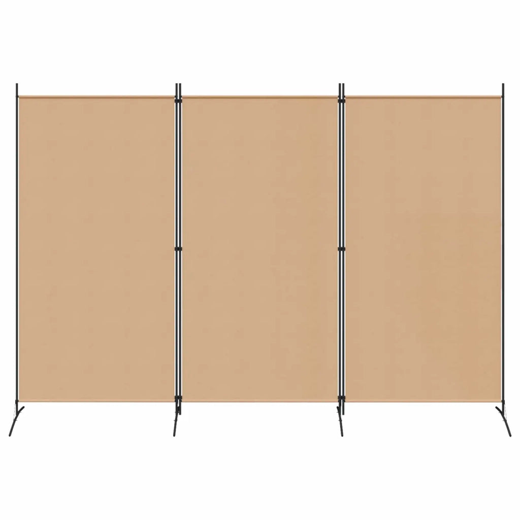 Paravento a 3 pannelli Beige 260 x 180 cm Tessuto