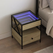 Comodino con LED Infinity Rovere Sonoma 40x40x51 cm 3284102