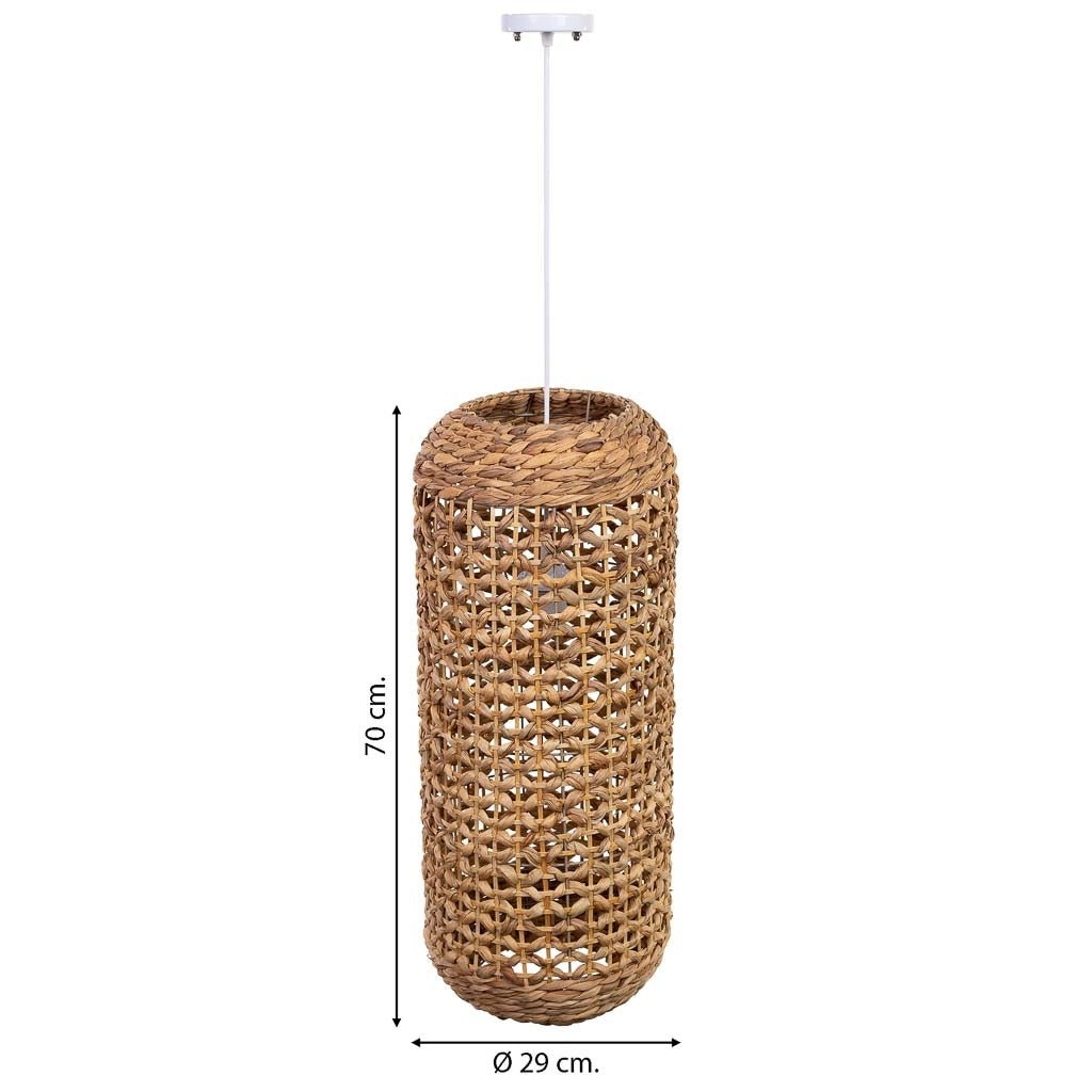 Lampada da soffitto in fibra di giacinto D29x70j cm