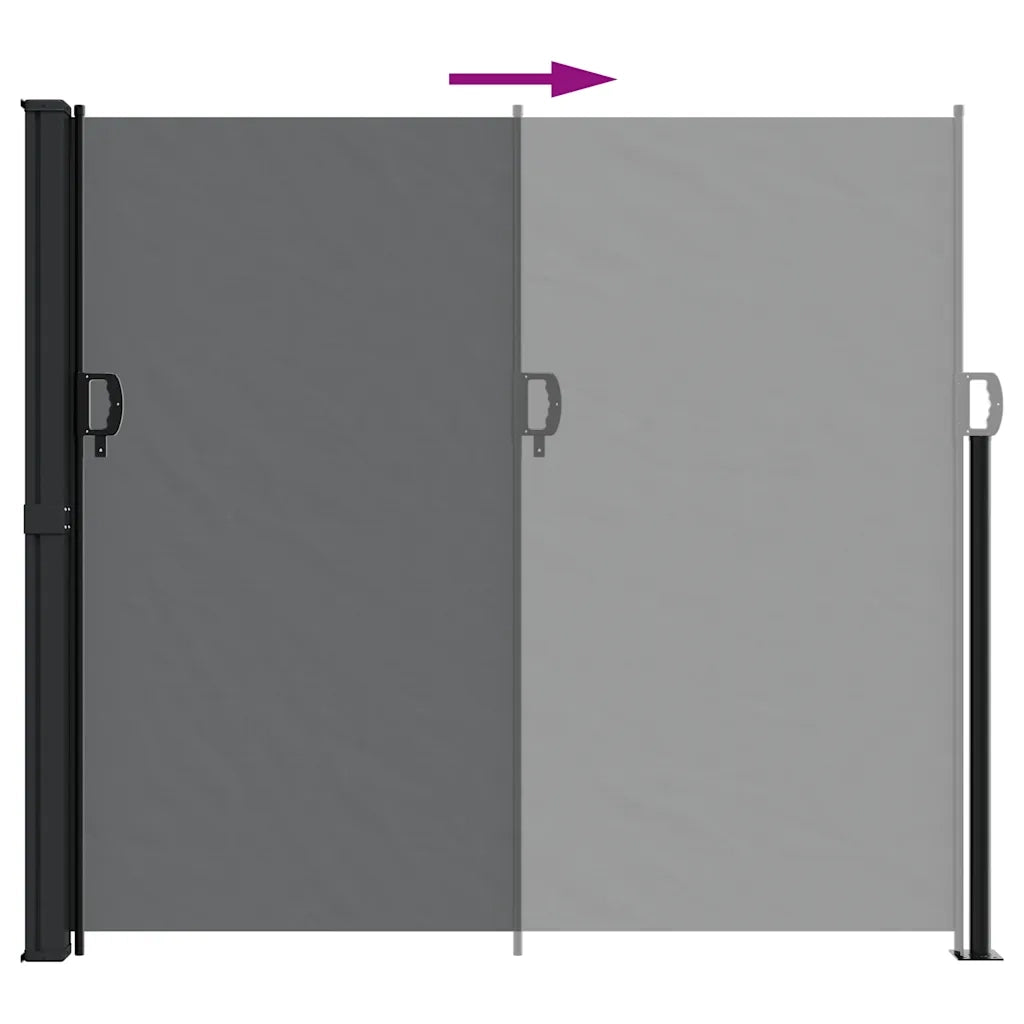 Tenda da Sole Laterale Retrattile-Tenda parasole per balcone per giardino Nera 180x500 cm