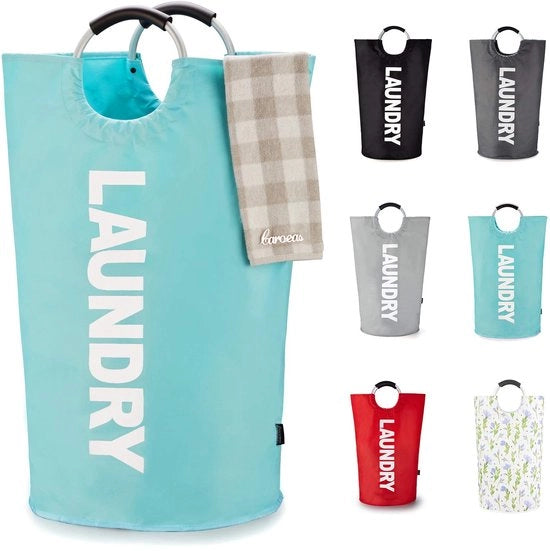 Wastino grande 125L, 8 colori, con manubri imbottiti, con vasca acqua-tight, con vasca pieghevole per facile stoccaggio, colore leggero azzurro