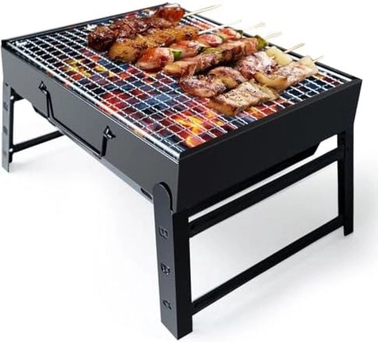 Griglia barbecue portatile e pieghevole a carbone - BBQ con maniglie - tavolo da barbecue outdoor - 40 x 25 x 20 cm
