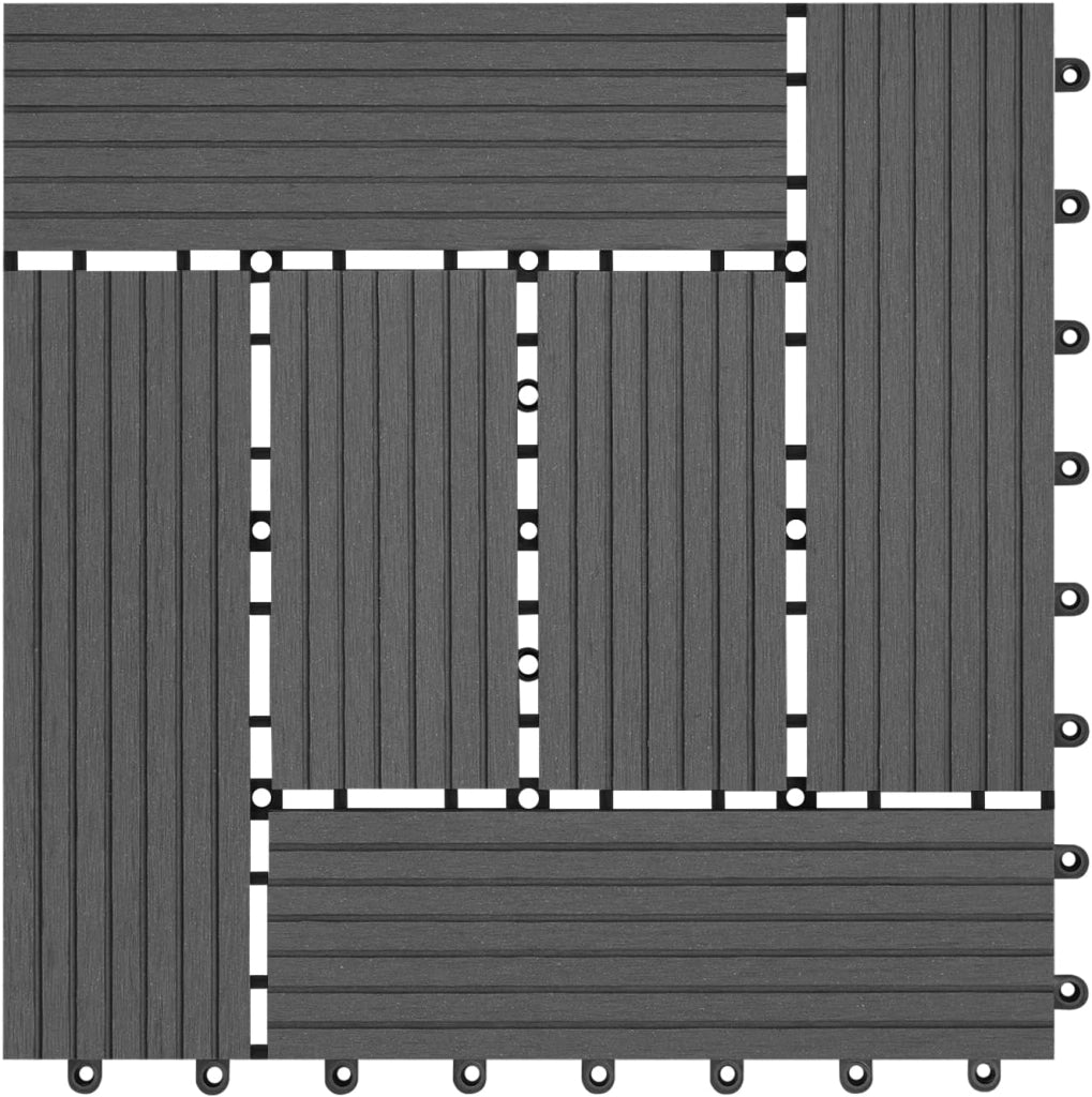 Pavimenti da Esterno Balcone/Giardino/Terrazza Piastrelle ad Incastro in WPC, Legno Composito Grigio 22 Pannelli / 2 ㎡