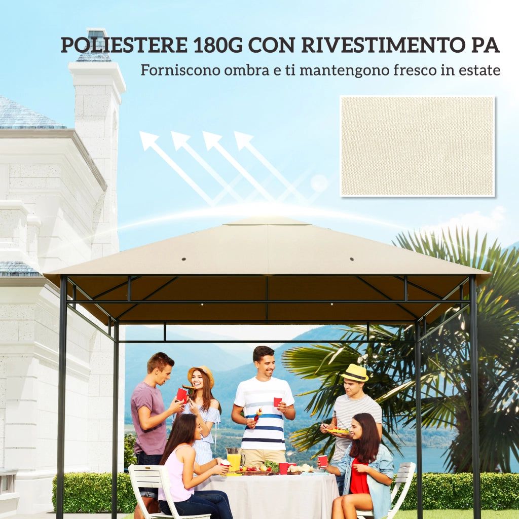 Tetto Gazebo 3x3m ¨C zephmum ¨C Poliestere Crema