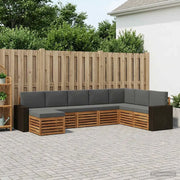 Set di divani da esterno con cuscino 8 pcs Naturale e Antracite 3384723