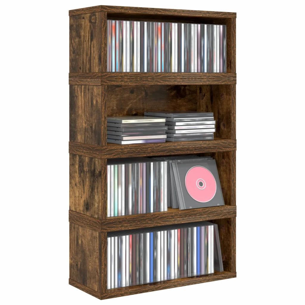 Rack per Stoccaggio CD 4 pz Rovere Fumo 40 x 17 x 17 cm 8012720