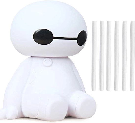 Mini bevochtigatore d'aria portatile USB per la camera da letto ufficio auto piante (bianco+6 stick di filtro)