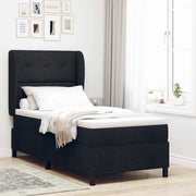 Letto a molle con materasso Nero 100 x 200 cm Tessuto 3340552