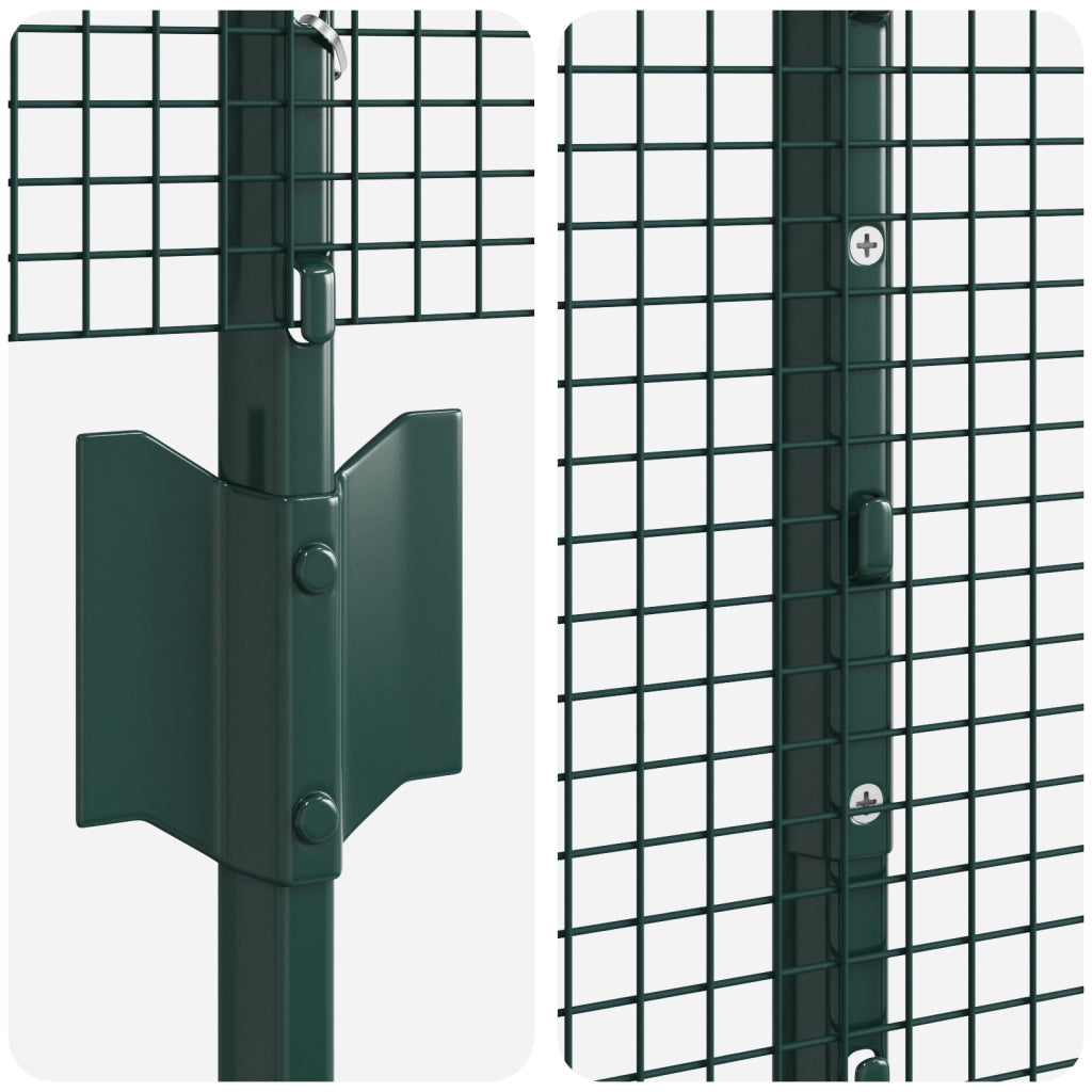 Recinzione in Rete Saldato con 44 U Post Verde 1x100 m Acciaio