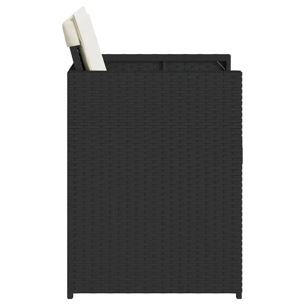 Sedie da Giardino con Cuscini 4 pz Nere in Polyrattan 364983