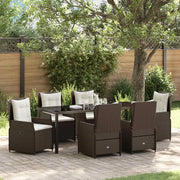 Set da Pranzo per Giardino 7 pcs Marrone polyrattan 3380951