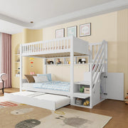 Letto a Castello con Letto Estraibile, Armadio, Ripiani e Contenitore ¨C MINIMAL ¨C 90x200 Bianco