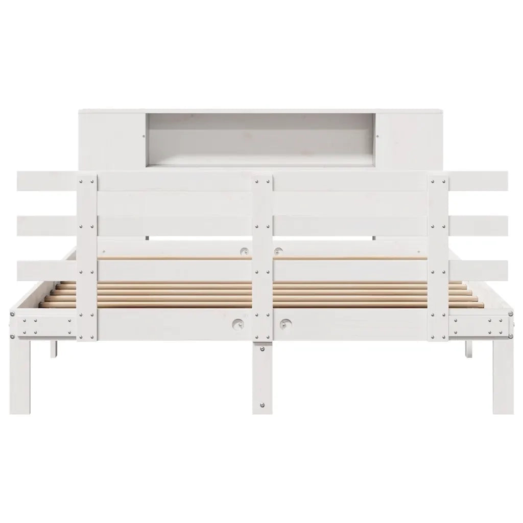 Letto Libreria senza Materasso Bianco 120x200 cm Legno di Pino