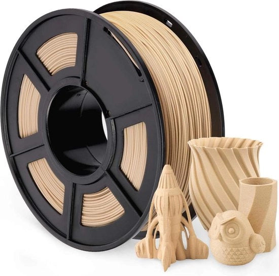 Filamento per Stampante 3D 1,75mm - PLA con Legno - Bassa Odoranza - Precisione +/- 0,02 mm - Bobina da 2,2 LBS (1KG)