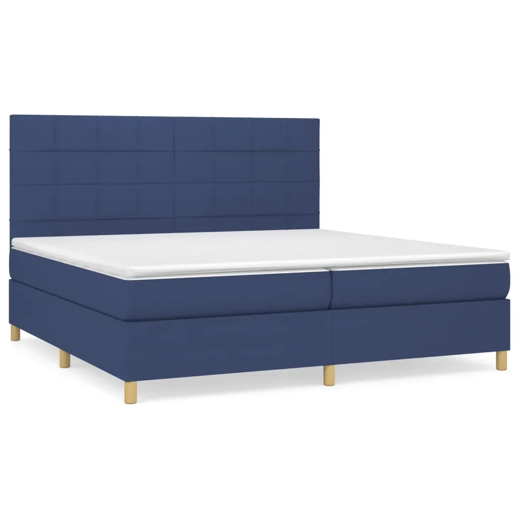 Giroletto a Molle con Materasso Blu 200x200 cm in Tessuto 3142367