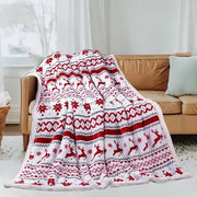 Dekentelefono per la sala da pranzo - Decorazione natalizia - Decorazione natalizia per interni - Tela di fleece morbida e accogliente per le feste invernali - Per letto e divano - Rosso e bianco