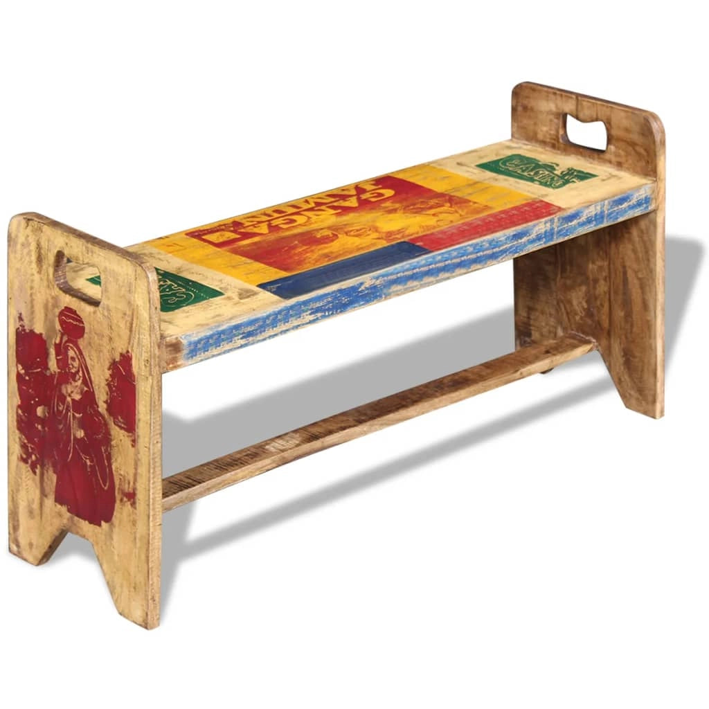 Panca in legno massello riciclato 100 x 30 x 50 cm 02_0010854