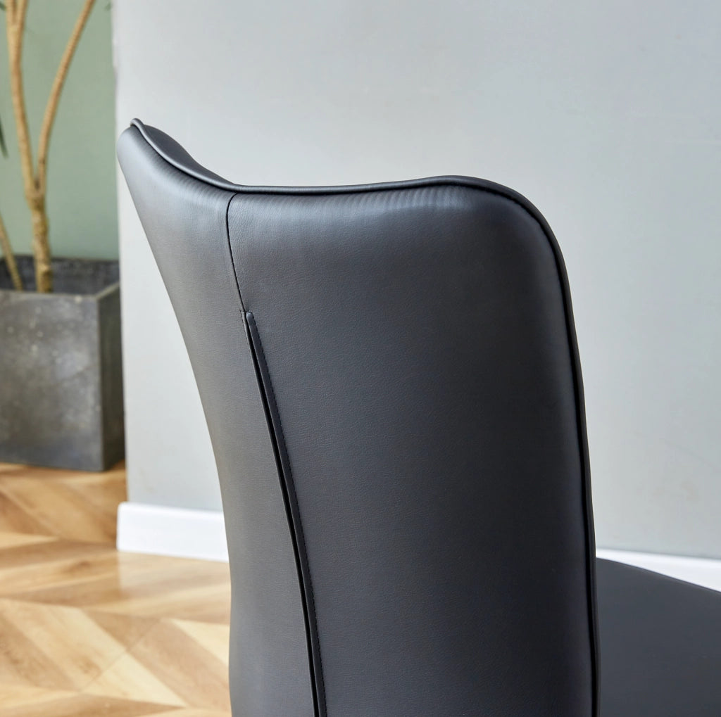 Set tavolo da pranzo rotondo Ø100 cm con sedie, MDF e vetro, nero