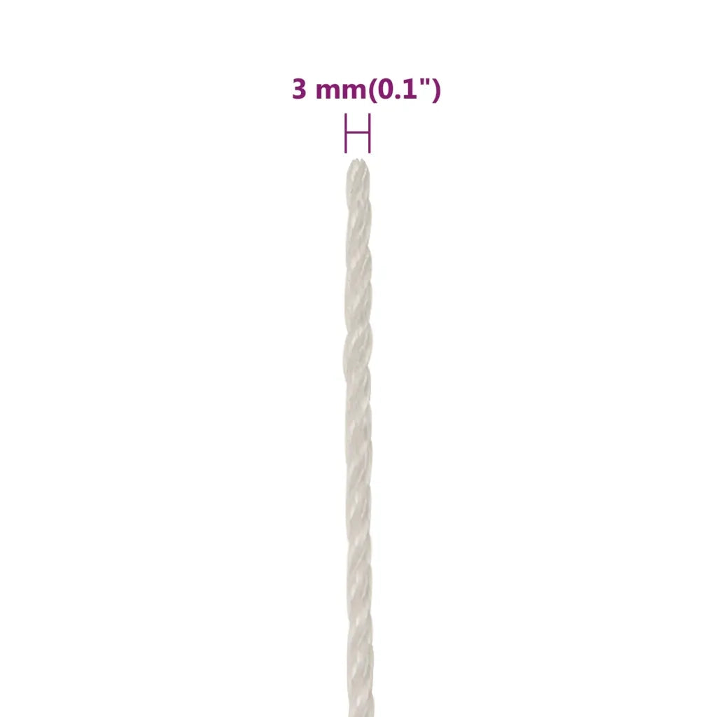 Corda | Fune da Lavoro Bianca 3 mm 250 m in Polipropilene