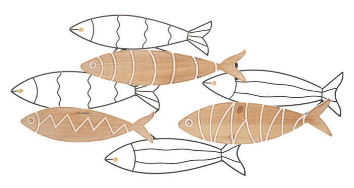 Pannello da Muro Pesce 60x2x30 cm in Ferro
