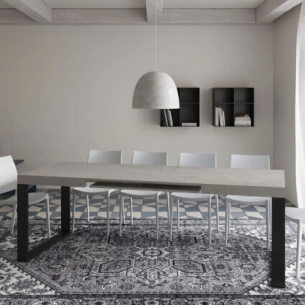 Tavolo allungabile 140/244x90 cm Tecno cashmere gambe antracite