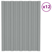 Pannello per tetto 12 pz Grigio 60 x 45 cm Acciaio zincato CFW6995112