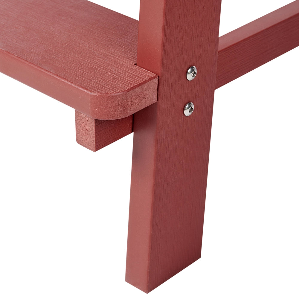 Sedia da giardino in plastica rosso in legno resistente agli agenti atmosferici in stile moderno