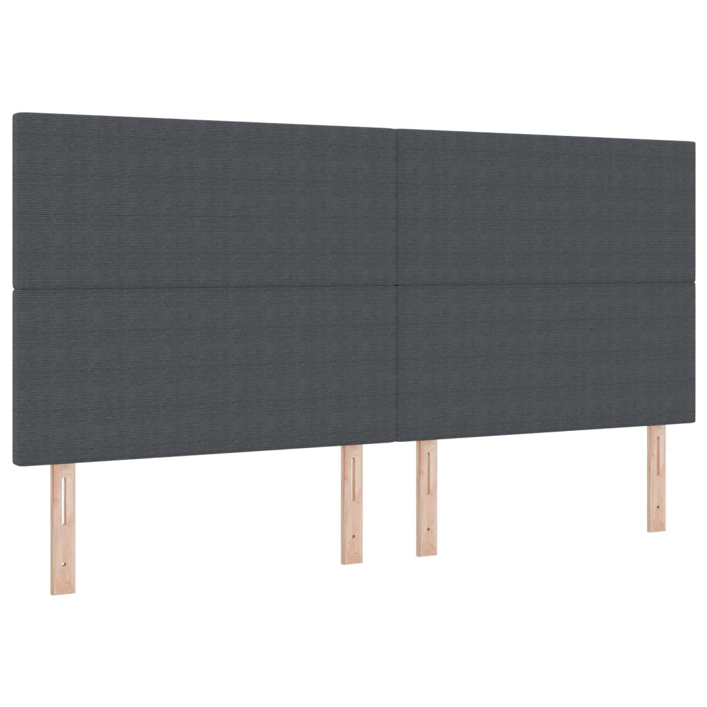 Testiera LED con testiera Grigio scuro 200 cm Tessuto in Cords 3338339
