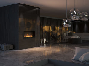 Camino a Bioetanolo da Incasso 120x50 cm Inside 1200 Nero con Vetro