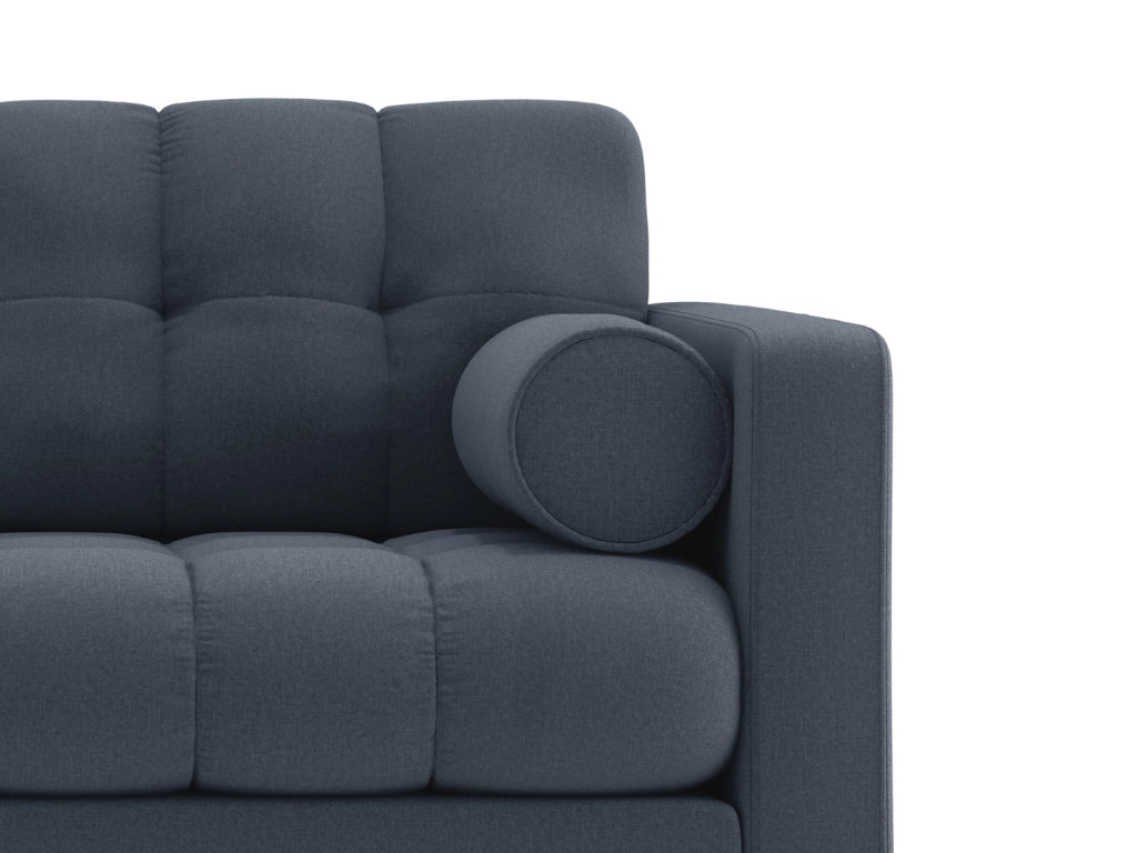 Cosmopolitan Design - Divano "Bali" 2 posti in tessuto strutturato blu scuro 